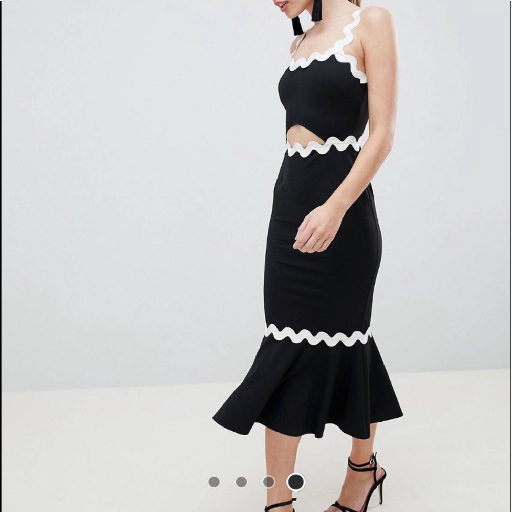 ASOS DESIGN rik rak pephem midi dress